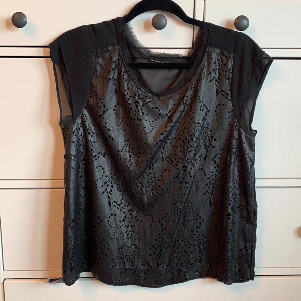 Zara Collection Faux Leather Top
